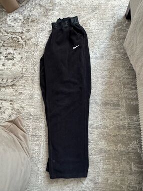 Nike Black Men’s Jogger Sweatpants with White Swoosh